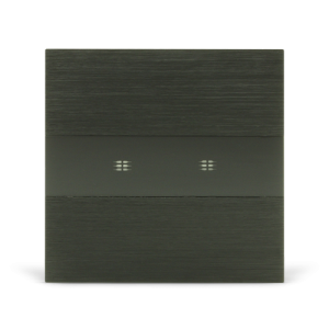 Сенсорный выключатель на 2 зоны, чёрный/алюминий (wemmon)