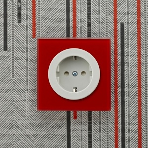 Розетка DeLUMO 1586 RED LUMINOUS (СВЕТЯЩИЙСЯ КРАСНЫЙ) 