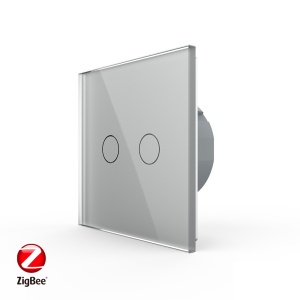 Сенсорный выключатель С7 серии на 1 пост 2 зоны Livolo ZigBee (Wi-Fi), серый