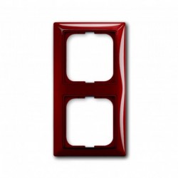 Рамка с декоративной накладкой на 2 поста, Basic, foyer-красный