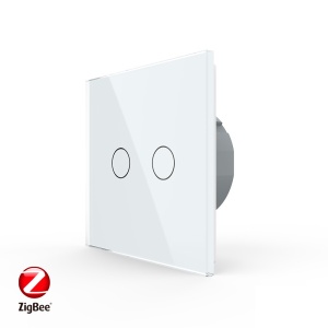 Сенсорный выключатель С7 серии на 1 пост 2 зоны Livolo ZigBee (Wi-Fi), белый