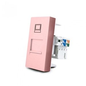 Компьютерная розетка вставка Livolo, розовая